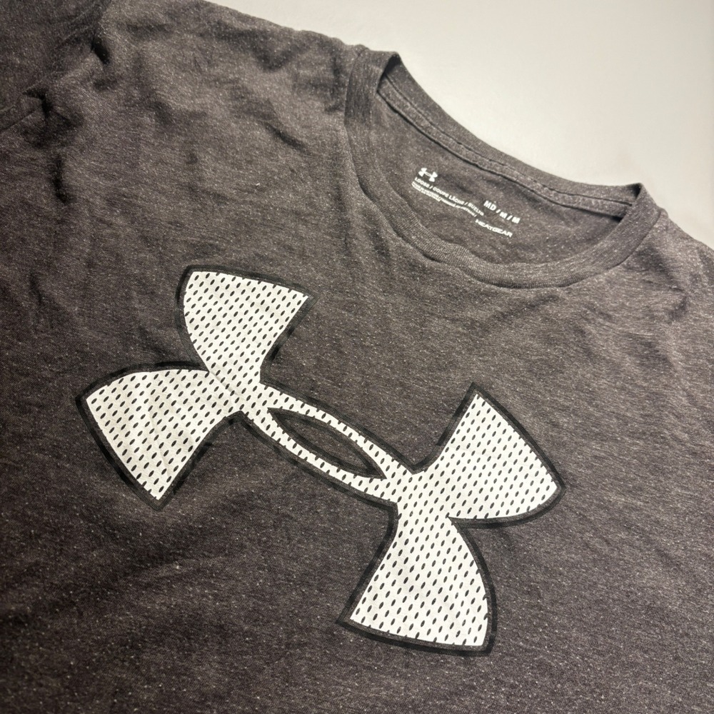 Under Armour Mens Gray HeatGear Loose Fit Short Sleeve Athletic T‎ Shirt